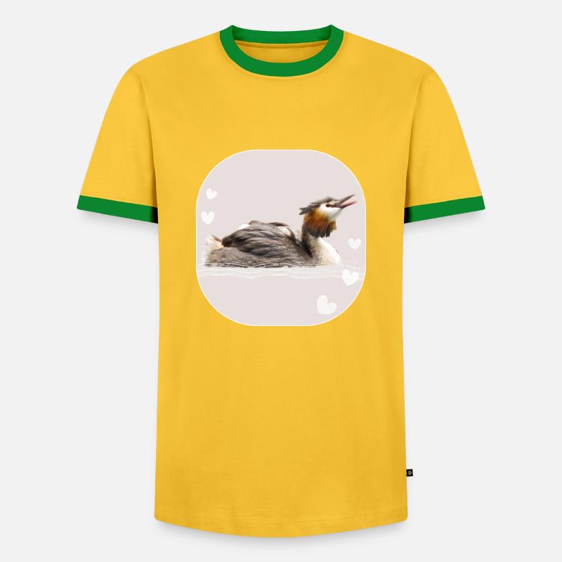 Great crested grebe - Men's Ringer Shirt - yellow/green 