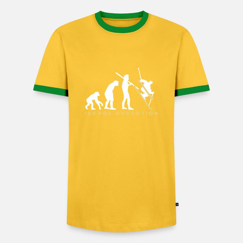 Ischgl Ski Evolution - T-shirt contrasté Homme - jaune/vert