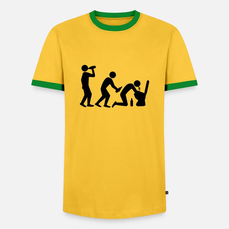 Drunken Evolution - T-shirt contrasté Homme - jaune/vert