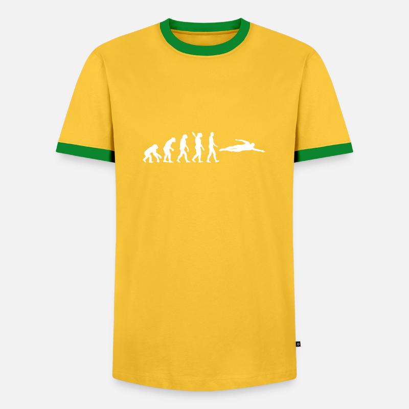 Evolution Swimming - Men's Ringer Shirt - yellow/green 