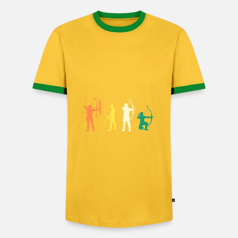 Archer Evolution Archery - Men's Ringer Shirt - yellow/green