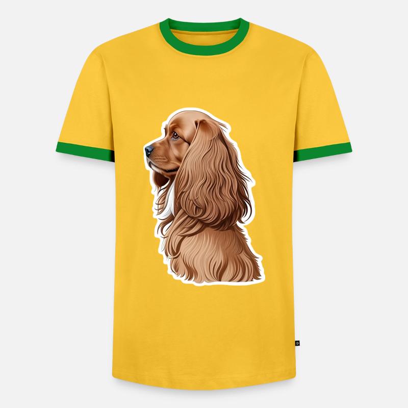 Cocker Spaniel - Men's Ringer Shirt - yellow/green 