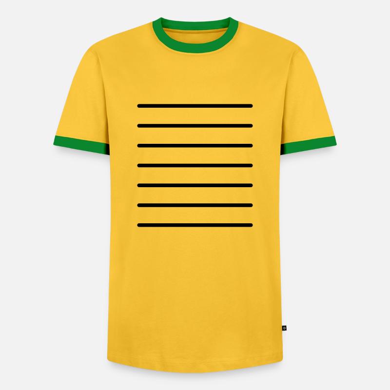 Grid lines template - Men's Ringer Shirt - yellow/green 