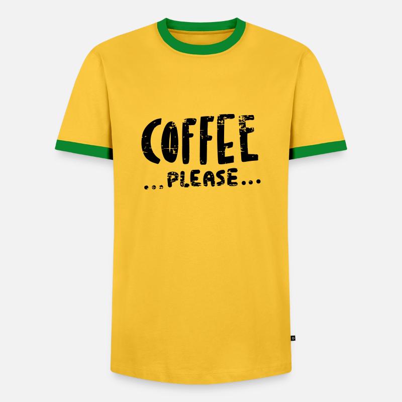 Coffee ... please ... - Men's Ringer Shirt - yellow/green 