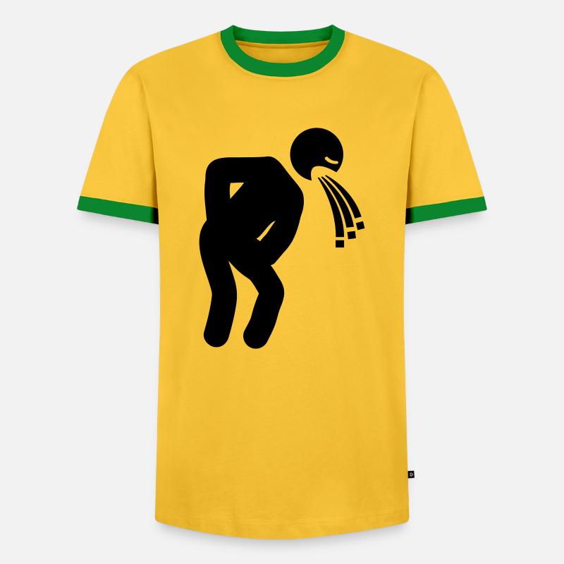 drunk_man_puke_ca1 - Männer Kontrast-T-Shirt - Gelb/Grün 