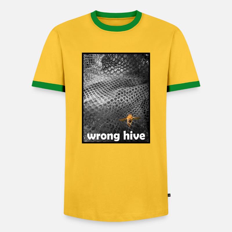 Wrong Hive - Men's Ringer Shirt - yellow/green