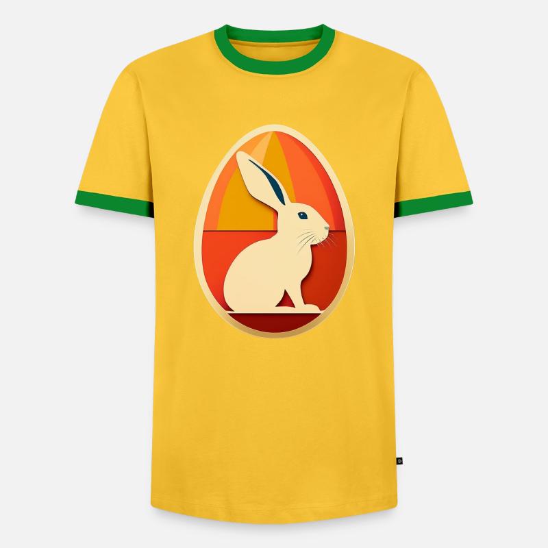Easter Egg Design No.14 - Men's Ringer Shirt - yellow/green 