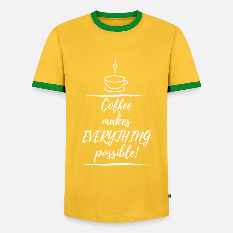 Coffee makes everything possible - Men's Ringer Shirt - yellow/green