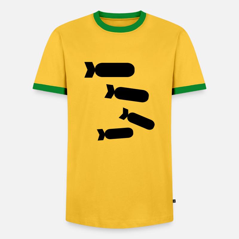 bombs - Men's Ringer Shirt - yellow/green
