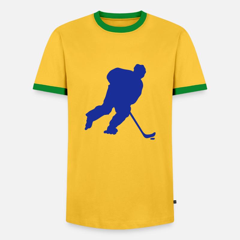 Inline inline eishockey figur roller - Männer Kontrast-T-Shirt - Gelb/Grün 