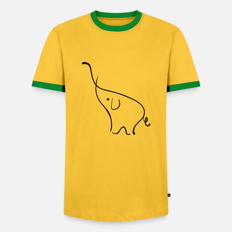 Elephant - Men's Ringer Shirt - yellow/green 