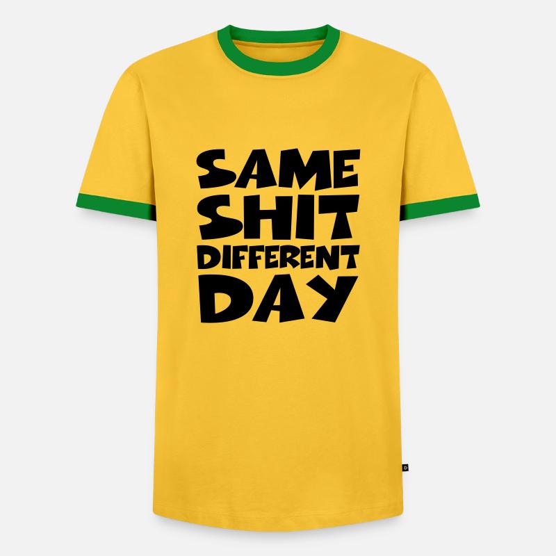 Same Shit Different Day - Men's Ringer Shirt - yellow/green 