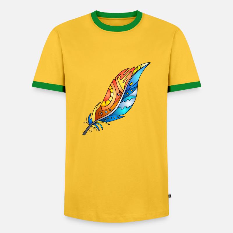 Feather - Men's Ringer Shirt - yellow/green
