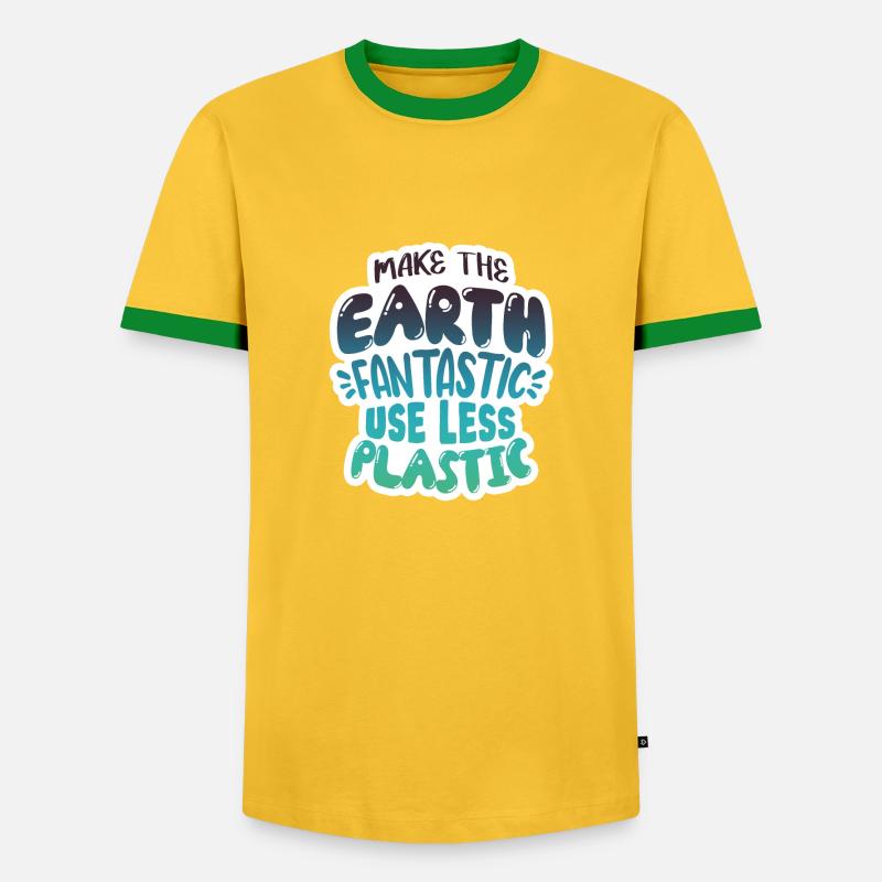 Reduce plastic - Men's Ringer Shirt - yellow/green 