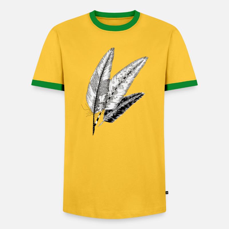 three Feathers - Men's Ringer Shirt - yellow/green 