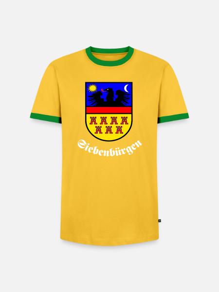 SIebenbürger-Sachsen Wappen "Siebenbürgen" W - Männer Kontrast-T-Shirt - Gelb/Grün
