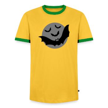 Fledermäuse - Männer Kontrast-T-Shirt - Gelb/Grün  - Vorne - AI Model Female 172 light (172cm) & AI Model Male 178 dark (178cm)