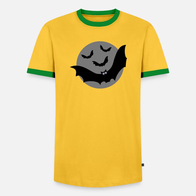 Fledermäuse - Männer Kontrast-T-Shirt - Gelb/Grün 