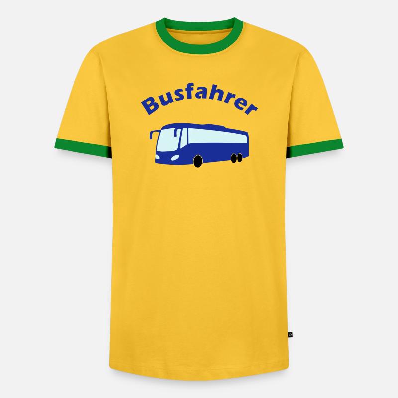 Busfahrer Design - Männer Kontrast-T-Shirt - Gelb/Grün 