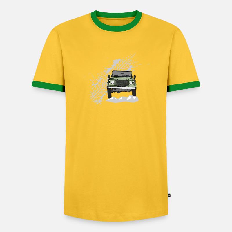 Defender Splash Front - Männer Kontrast-T-Shirt - Gelb/Grün 