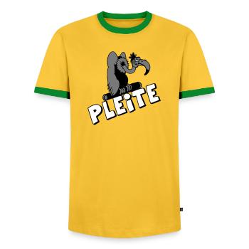 Plesiosaur Pleite Cartoon - Männer Kontrast-T-Shirt - Gelb/Grün  - Vorne - AI Model Female 172 light (172cm) & AI Model Male 178 dark (178cm)