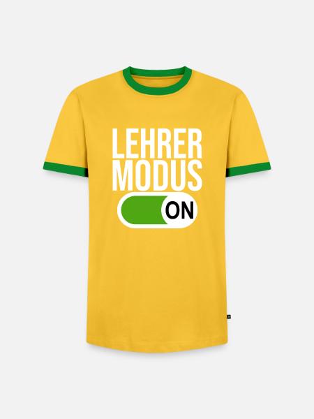 Lehrer Modus (weiß) - Männer Kontrast-T-Shirt - Gelb/Grün