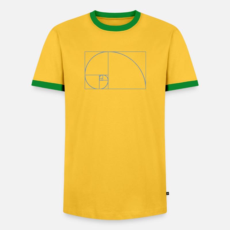 Fibonacci Tshirt - Men's Ringer Shirt - yellow/green 