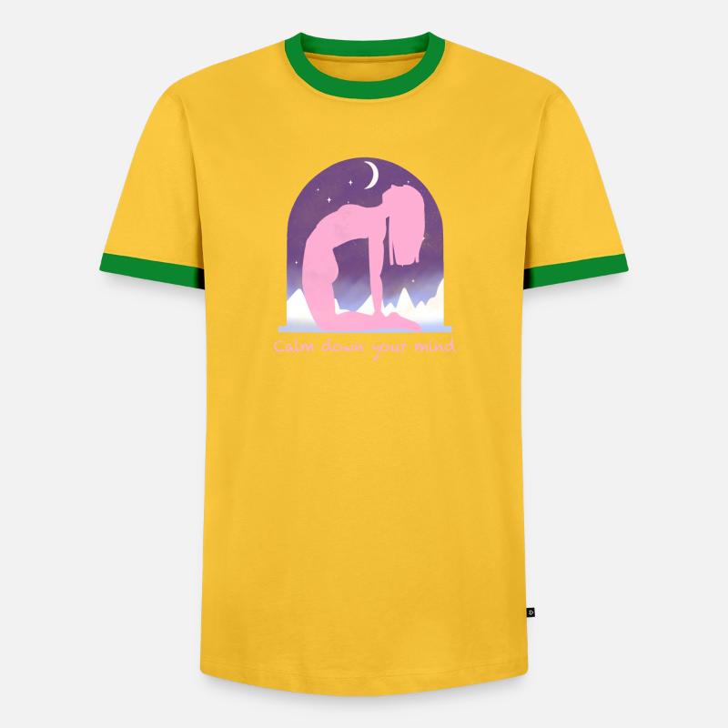 Moonlit Night Rest Pose - Men's Ringer Shirt - yellow/green