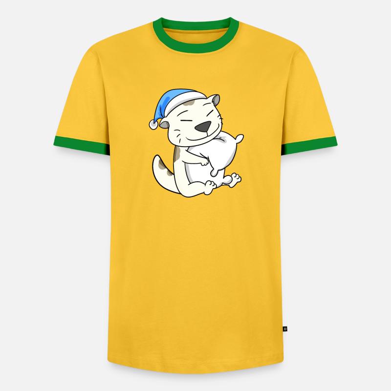Cat cat breed Devon Rex - Men's Ringer Shirt - yellow/green