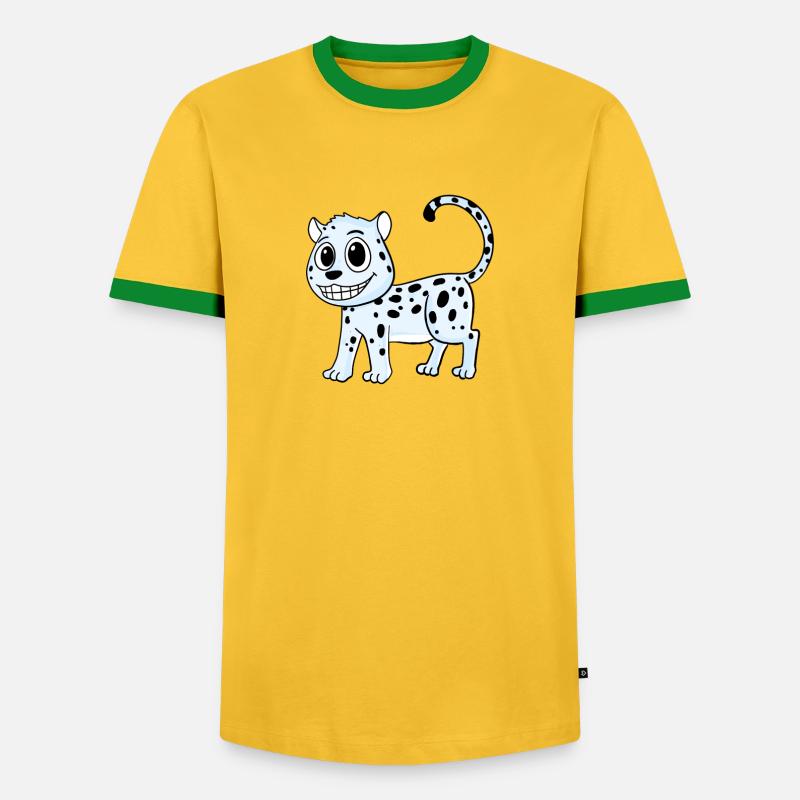 Snow Leopard Leopard - Men's Ringer Shirt - yellow/green