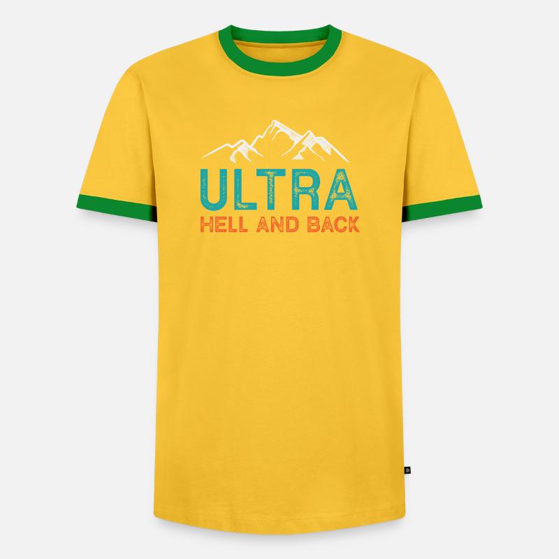 Ultra Running - Hell and Back - Men's Ringer Shirt - yellow/green 