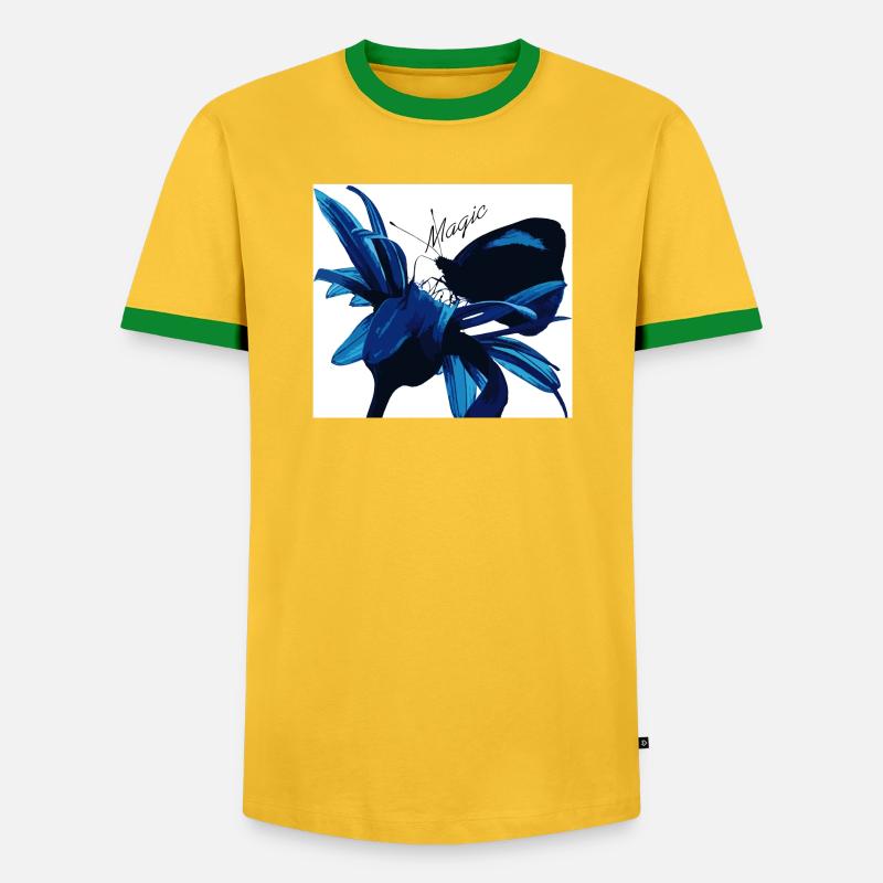 Blue Blossom Magic with Magic - Men's Ringer Shirt - yellow/green 