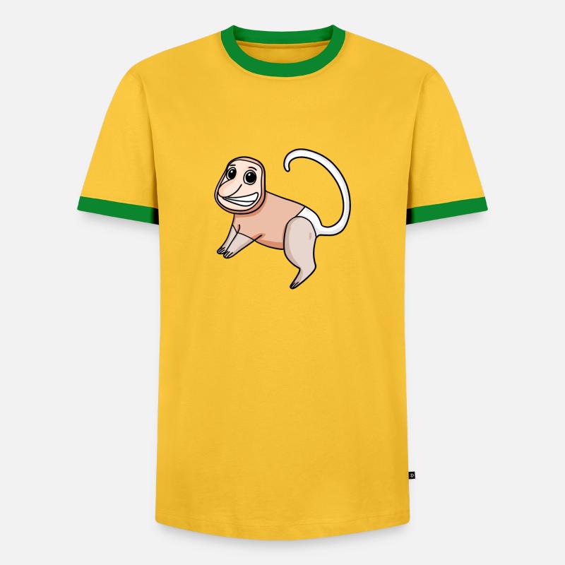 Proboscis Monkey Monkey Monkey - Men's Ringer Shirt - yellow/green 