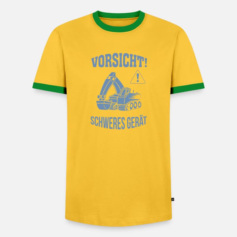 Bagger Baggerfahrer Baugeräteführer Schweres Gerät - Männer Kontrast-T-Shirt - Gelb/Grün 