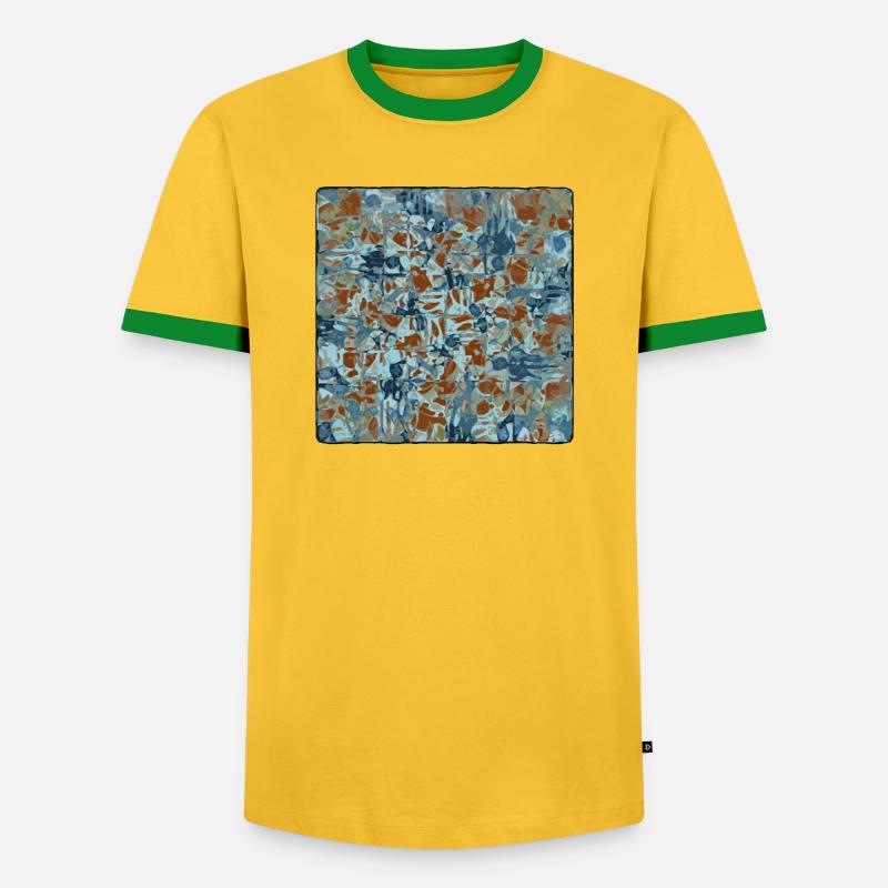 Abstract Camouflage Pattern - Men's Ringer Shirt - yellow/green 