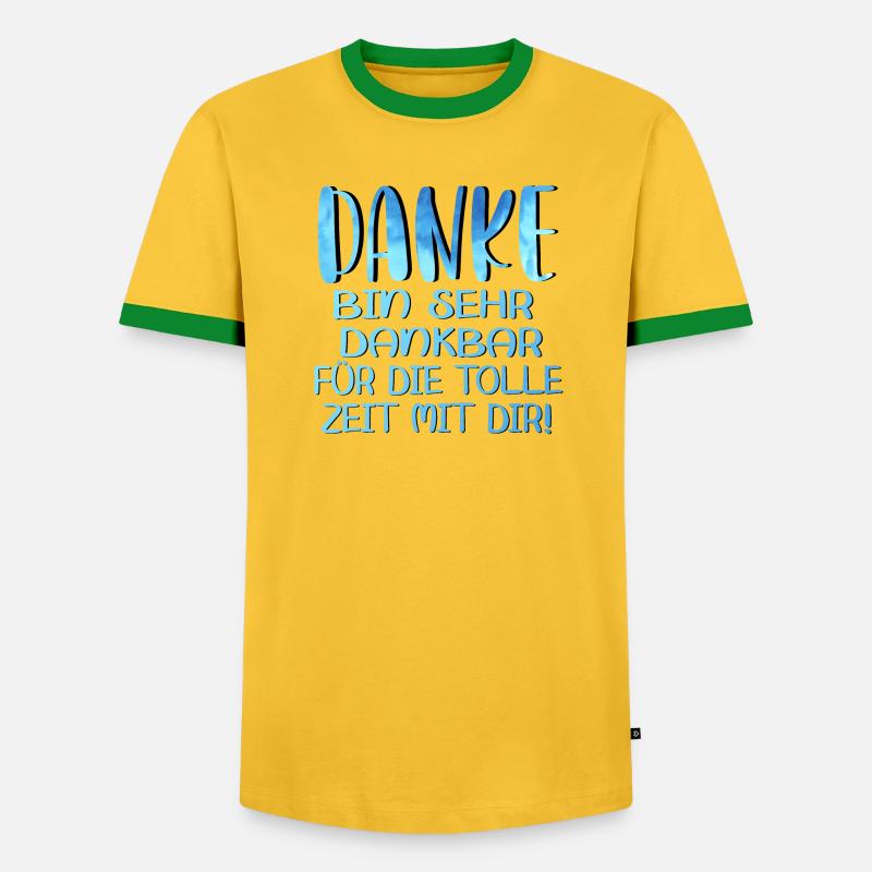 Abschiedsgeschenke - TOLLE ZEIT MIT DIR SPRÜCHE - Männer Kontrast-T-Shirt - Gelb/Grün 