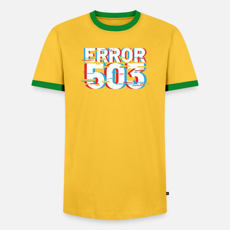 Error 503 Glitch - Men's Ringer Shirt - yellow/green