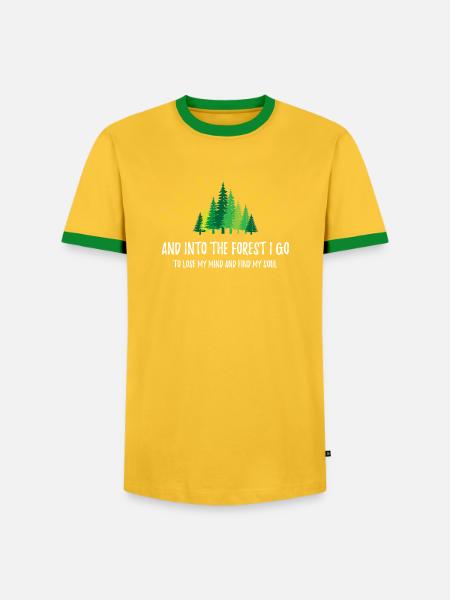 Und in den Wald gehe ich - Männer Kontrast-T-Shirt - Gelb/Grün