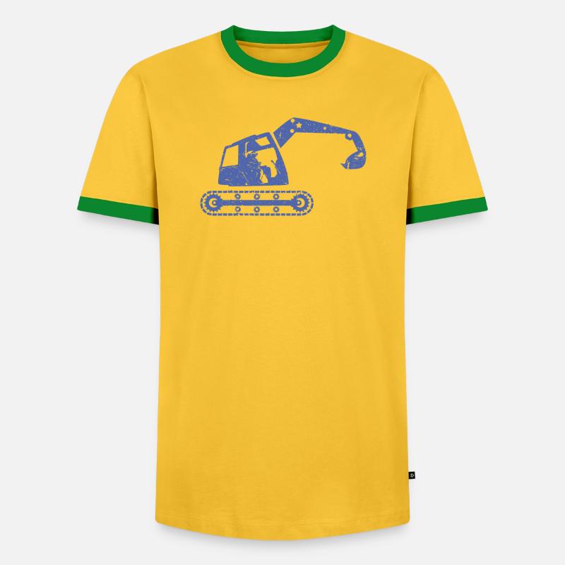 Bagger Baggerfahrer Baugeräteführer - Männer Kontrast-T-Shirt - Gelb/Grün 