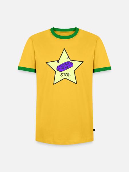 Soapstar - Men's Ringer Shirt - yellow/green