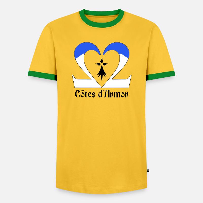 Côtes d'Armor - Men's Ringer Shirt - yellow/green 