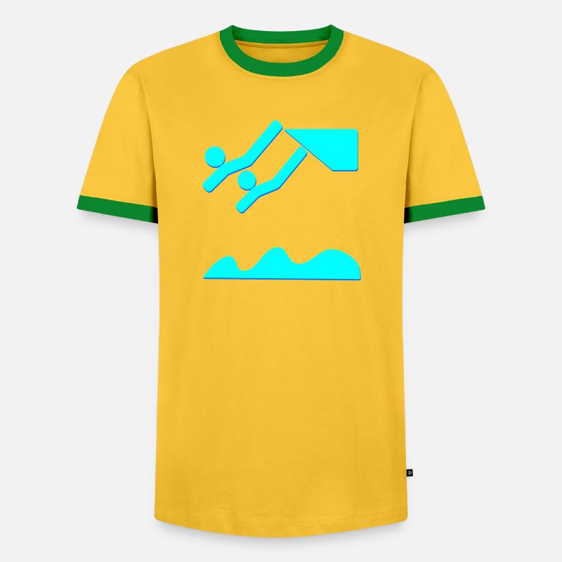 SYNCHRONIZED DIVING DIVING DIVING - Men's Ringer Shirt - yellow/green