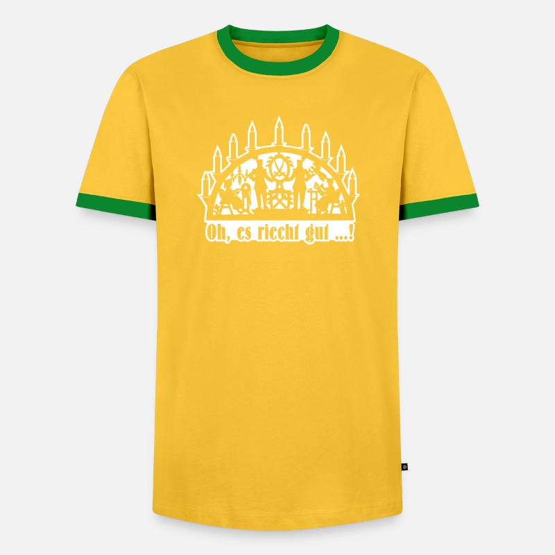 Schwibbogen - Oh es riecht gut (Differenzbild) - Männer Kontrast-T-Shirt - Gelb/Grün