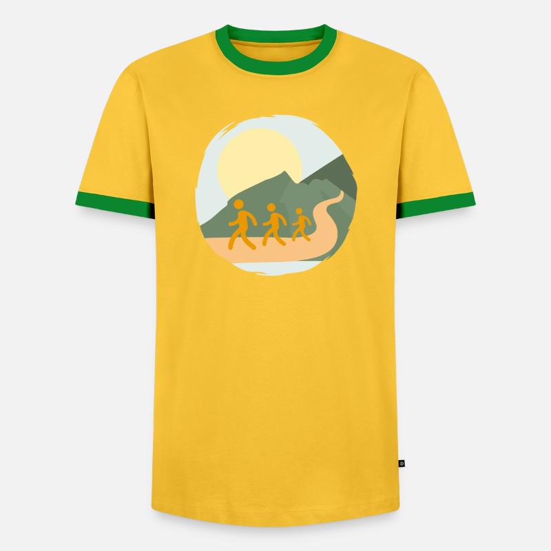 Keep on Walking - Men's Ringer Shirt - yellow/green