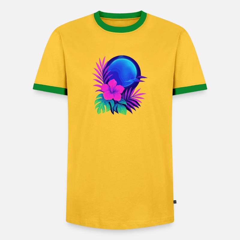 Néon Tropic Lune - T-shirt contrasté Homme - jaune/vert 
