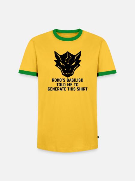 Generated by the Basilisk - Men's Ringer Shirt - yellow/green