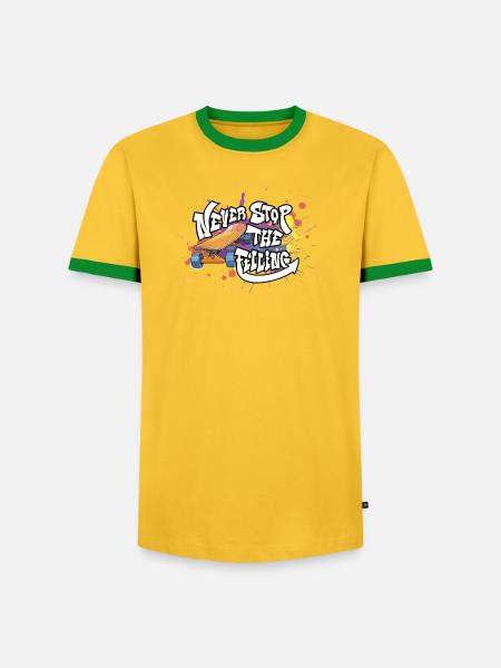 Skateboard Graffiti Motivation Design - Men's Ringer Shirt - yellow/green 
