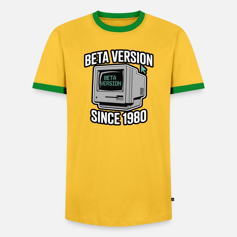 Retro Computer Beta Version Design - Männer Kontrast-T-Shirt - Gelb/Grün 