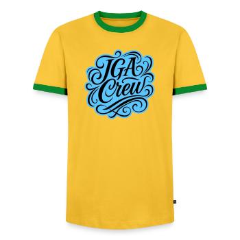 Jga Crew Junggesellenabschied - Männer Kontrast-T-Shirt - Gelb/Grün  - Vorne - AI Model Female 172 light (172cm) & AI Model Male 178 dark (178cm)