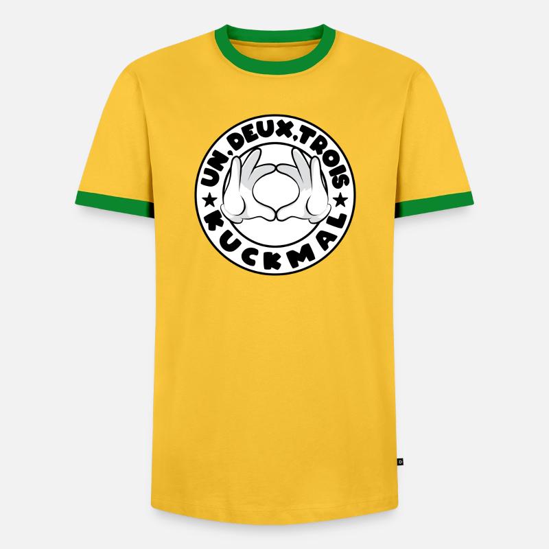 One, two, three, kuckmal! - Men's Ringer Shirt - yellow/green